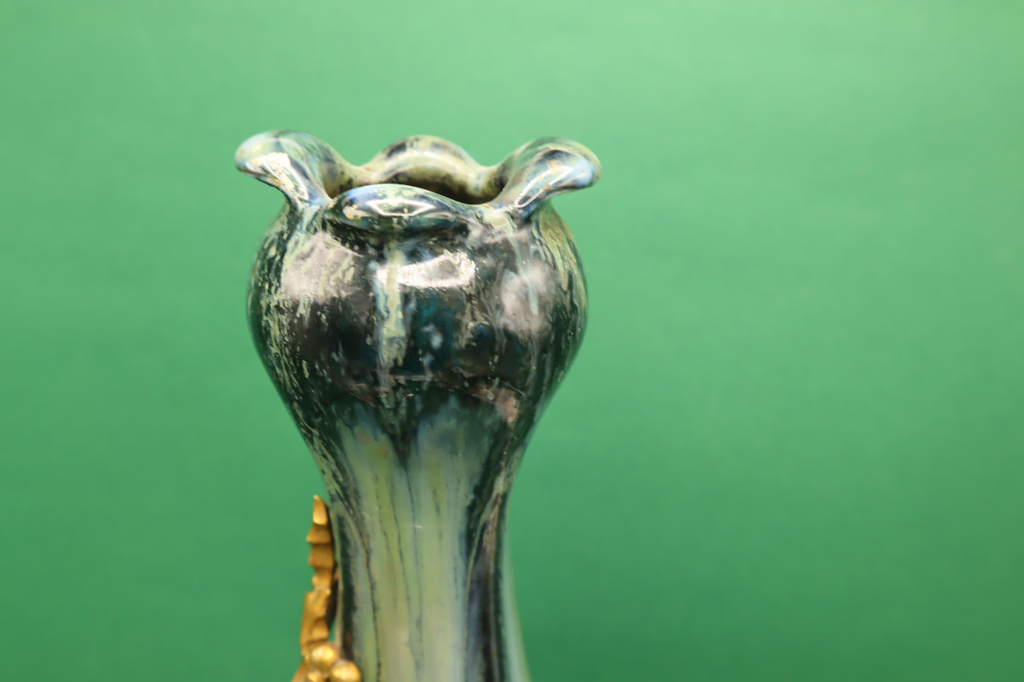 Stoneware And Gilt Bronze Art Nouveau Vase Signed Paul Louchet
