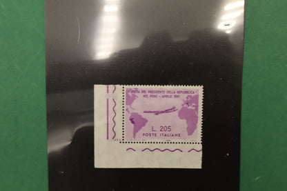 REPUBBLICA 1961 GRONCHI ROSA 205 LIRE G.I. MNH ANGOLO DI FOGLIO + CERTIFICATO