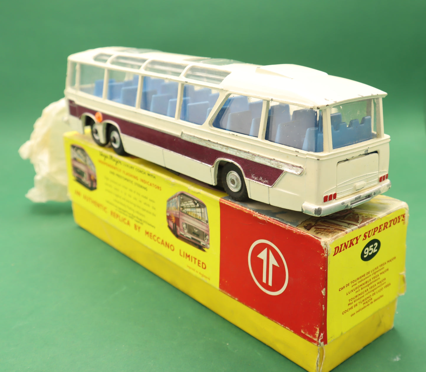 DINKY SUPER TOYS - 952 -VEGA MEGA LUXURY COACH -MECCANO LTD -SCATOLA ORIGINALE 1/43
