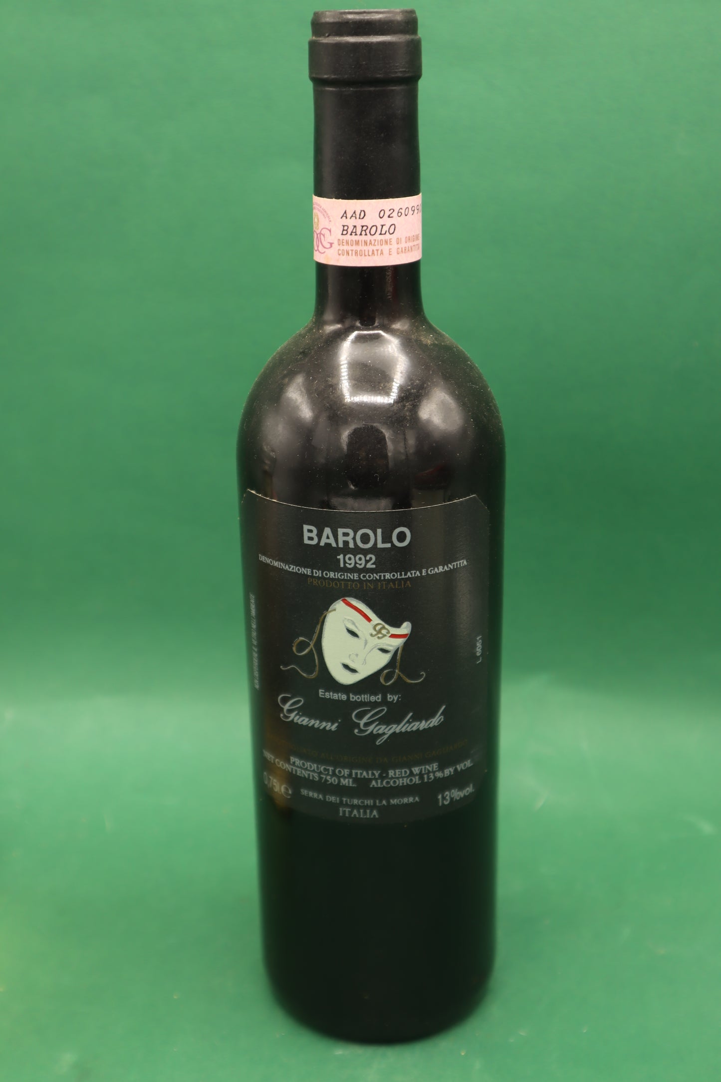 Barolo Gianni Gagliardo 1992 Maschera - Bottiglia da 750 ml - Langhe, Piemonte