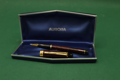 Aurora Biro in stile legno con finiture in Oro Scatola originale