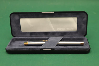 Vintage Papermate Penne Stilografico colore oro argento Scatola originale