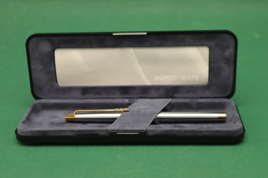 Vintage Papermate Penne Stilografico colore oro argento Scatola originale
