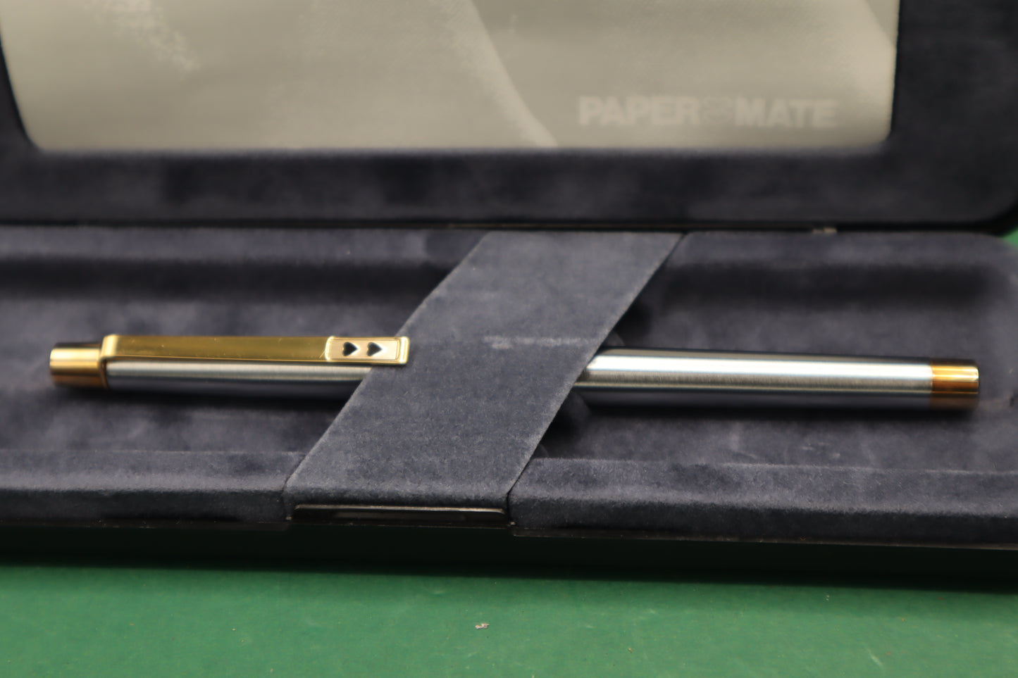 Vintage Papermate Penne Stilografico colore oro argento Scatola originale