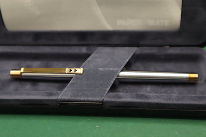Vintage Papermate Penne Stilografico colore oro argento Scatola originale