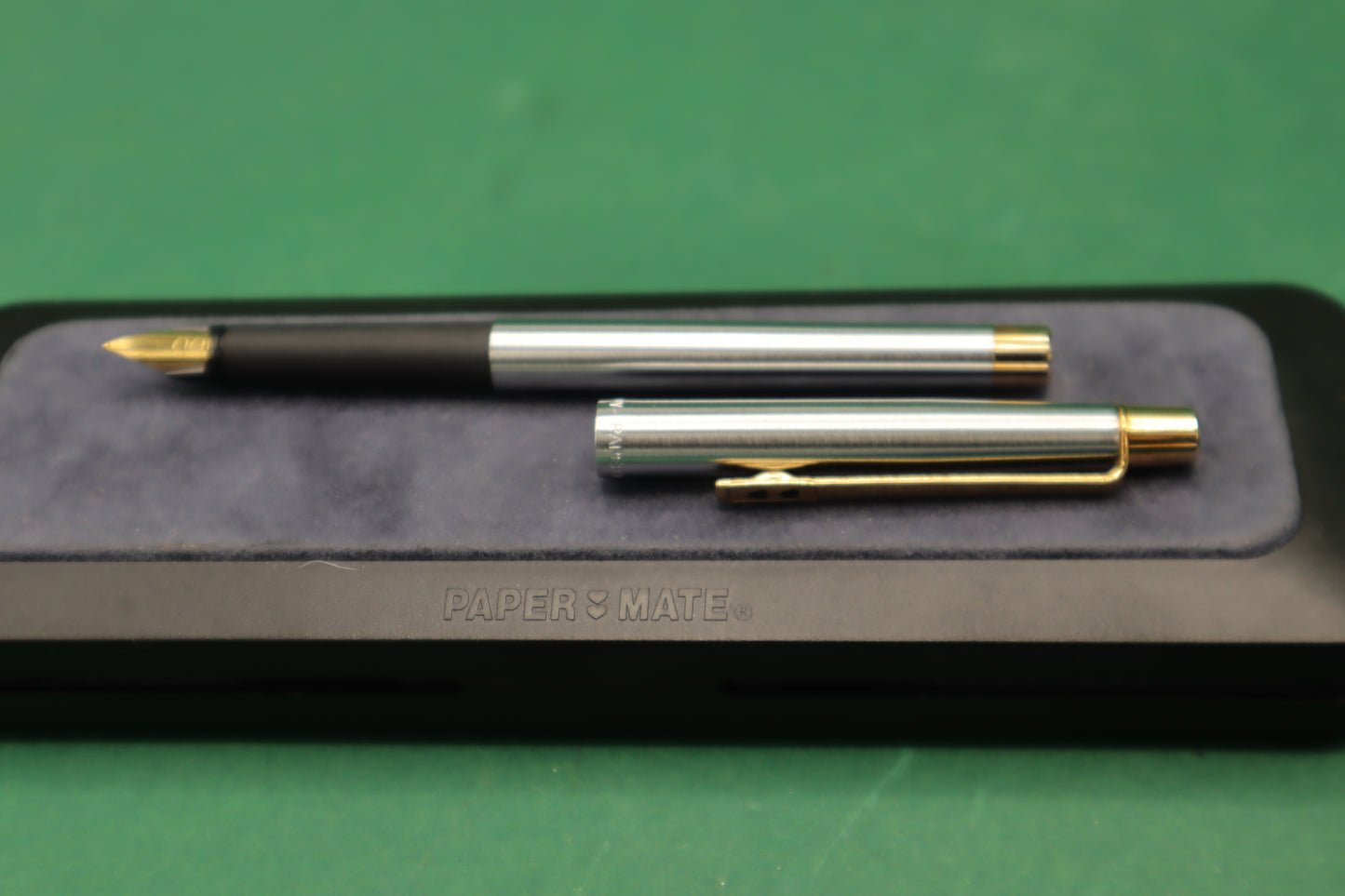 Vintage Papermate Penne Stilografico colore oro argento Scatola originale