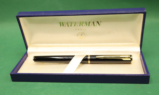 Vintage Waterman Penna Biro colore Nero e oro con Scatola blu originale