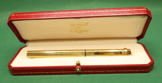 Vintage Le must de Cartier Penna Stilografica Vendome Trinity in oro placcato Francia