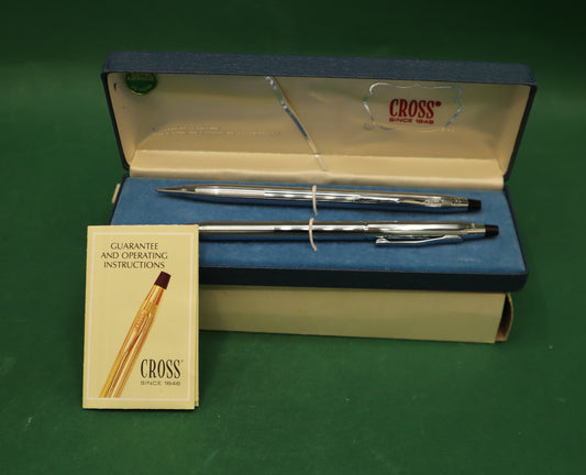 Vintage set Cross -Cromato Lucido N. 3401 Penna a Sfera e matita con scatola originale