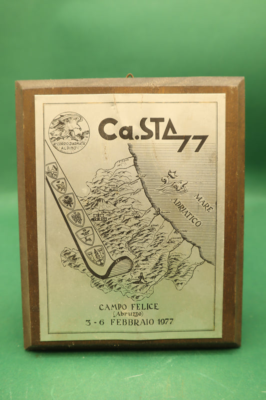 Vintage Crest 4 corpo armata alpino ca.sta Febb.1977 Abruzzo Prodotto Italiano originale