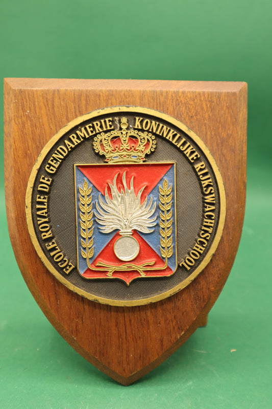 Vintage Crest Ecole Royale de Gendarmerie koninklijke Rijkswachtschool Carabinieri militari Prodotto Italiano originale
