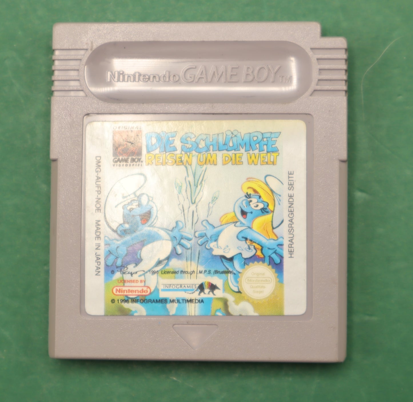 Nintendo Game Boy – Die Schlümpfe Reisen um die Welt (DE) – Cartuccia Testata