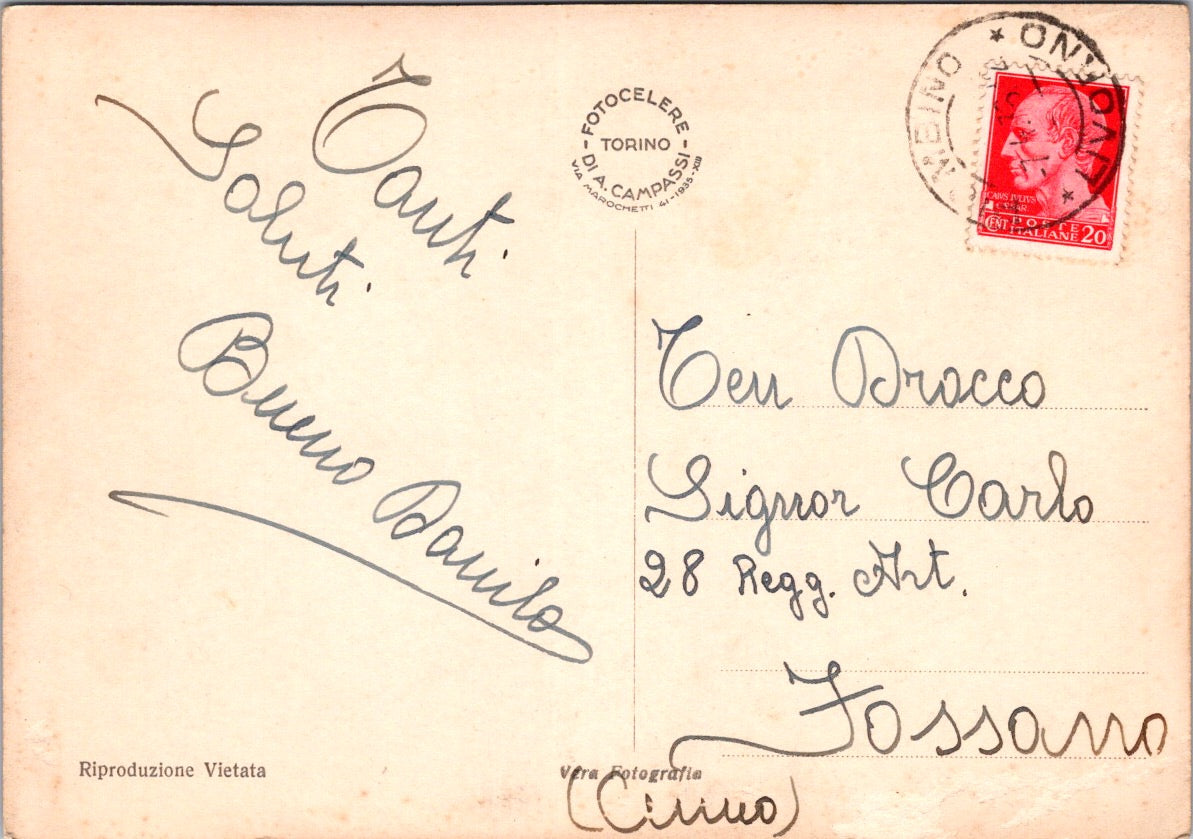 Cartolina Piombino provincia di Livorno – Viale Principe di Piemonte Vintage Postcard Italy