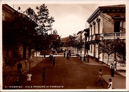 Cartolina Piombino provincia di Livorno – Viale Principe di Piemonte Vintage Postcard Italy