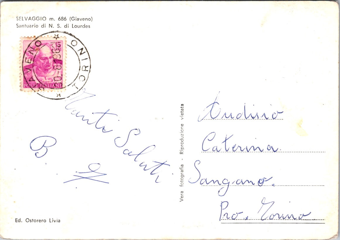 Cartolina Punta dell’Aquila – Saluti dal Selvaggio Vintage Postcard Italy