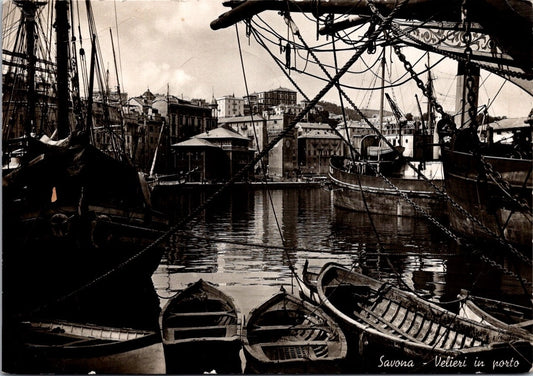 Cartolina Savona – Velieri in Porto Vintage Postcard Italy