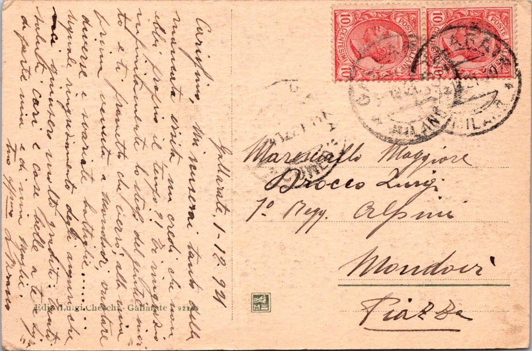Cartolina Gallarate provincia di Varese – Palazzo della Posta Vintage Postcard Italy