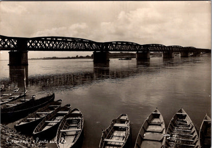 Cartolina Cremona – Ponte sul Po Vintage Postcard Italy