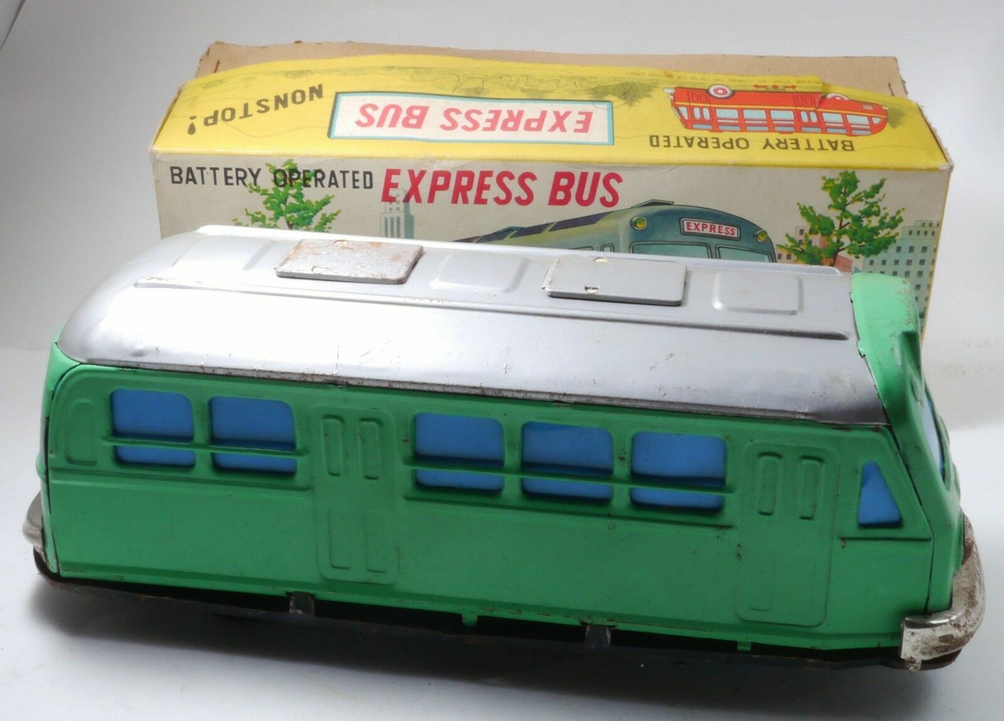 Vintage Original MODERN TOYS Nomura Battery Operated Express NON-STOP Bus w/Box