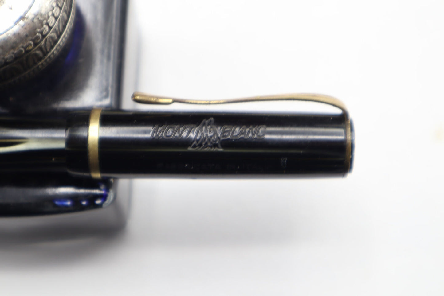 Montblanc black gold Celluloid Platinum fountain pen Made in Italy 1920's AVD Pirelli
