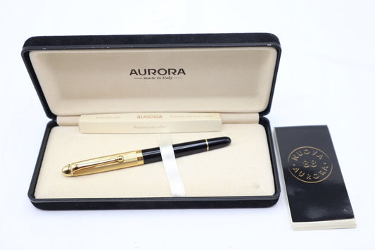 1990's Aurora 88 Roller Resina Nera Oro 14k