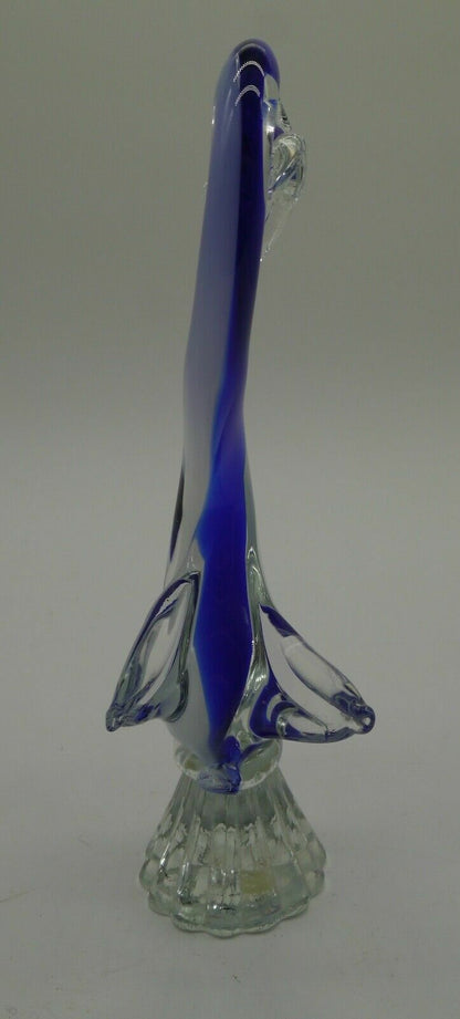 Vintage Figurine Cigno Swan Blu Pasta Vetro Murano