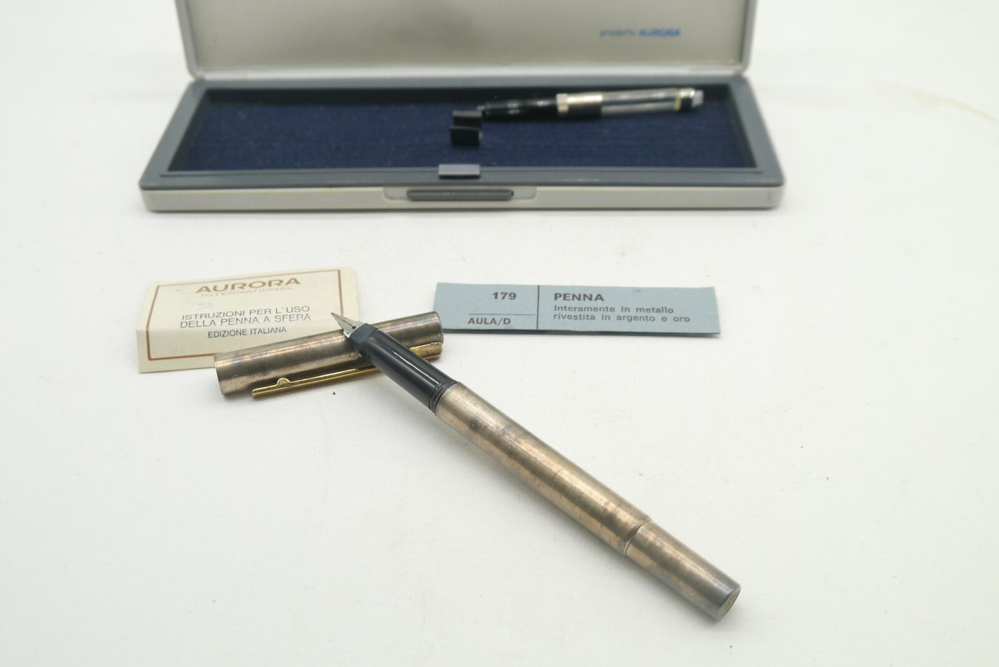 Auretta Aurora  Lusso Penna Placcata in Argento e Oro con scatola