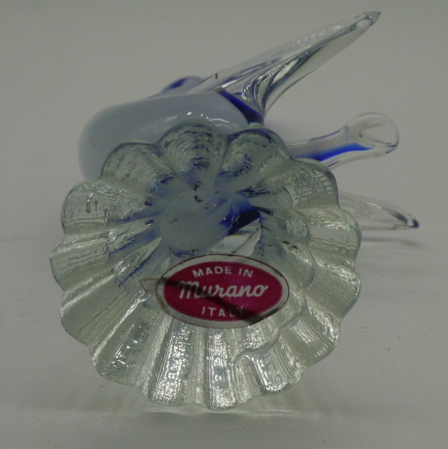 Vintage Figurine Cigno Swan Blu Pasta Vetro Murano