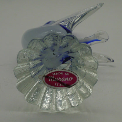 Vintage Figurine Cigno Swan Blu Pasta Vetro Murano