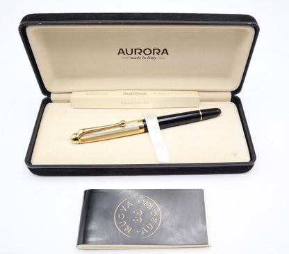 1990's Aurora 88 Roller Resina Nera Oro 14k