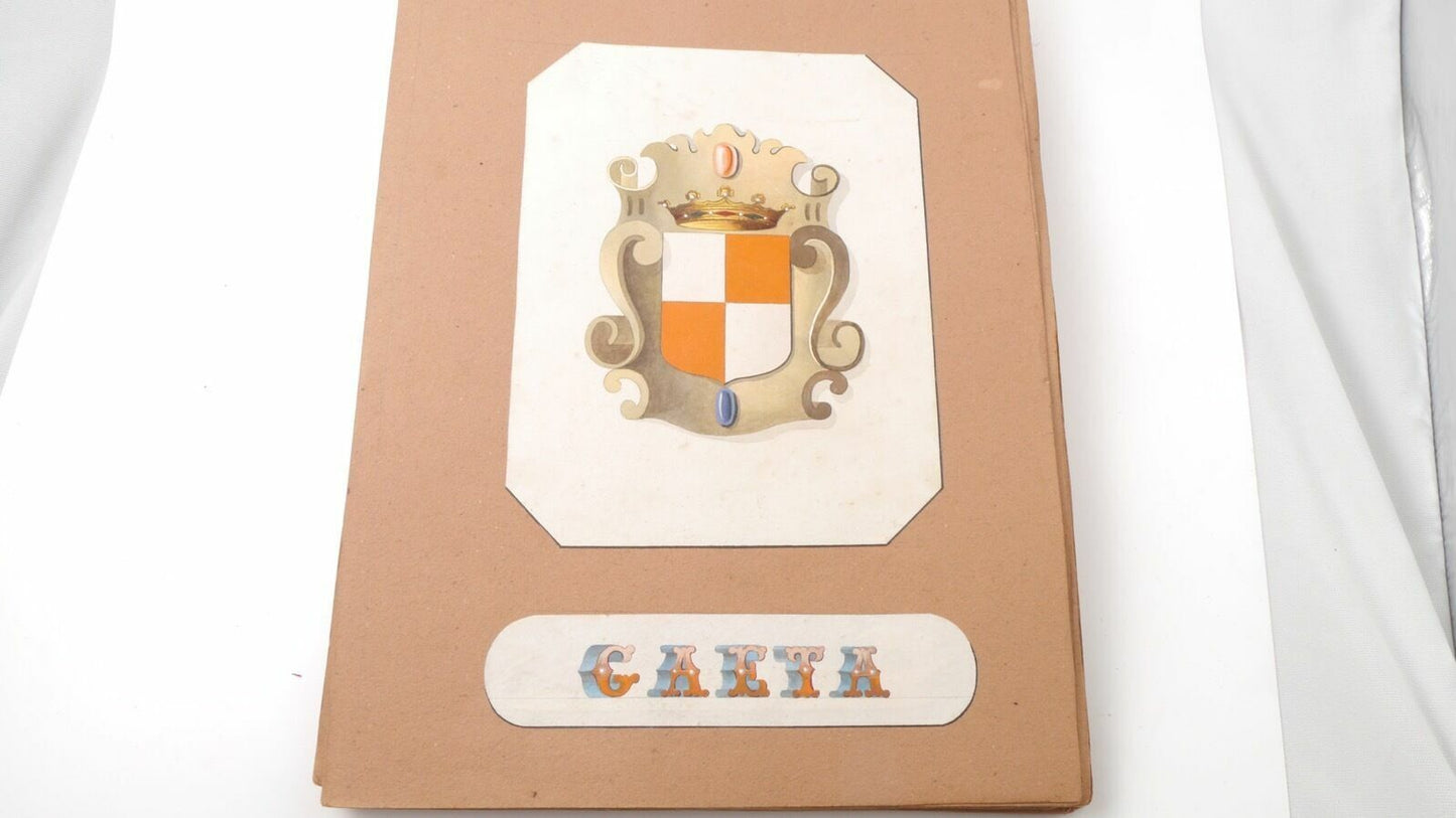 Acquarello XIX Emblema Gaeta Latina Lazio Italy 800  Watercolour Inc. Cioffi