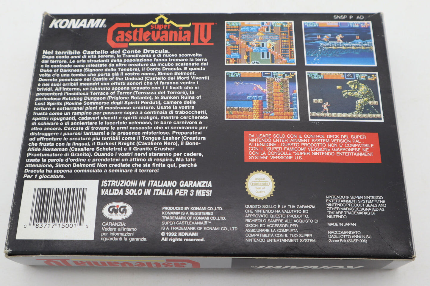 Super Nintendo Super Castleavania IV CIB