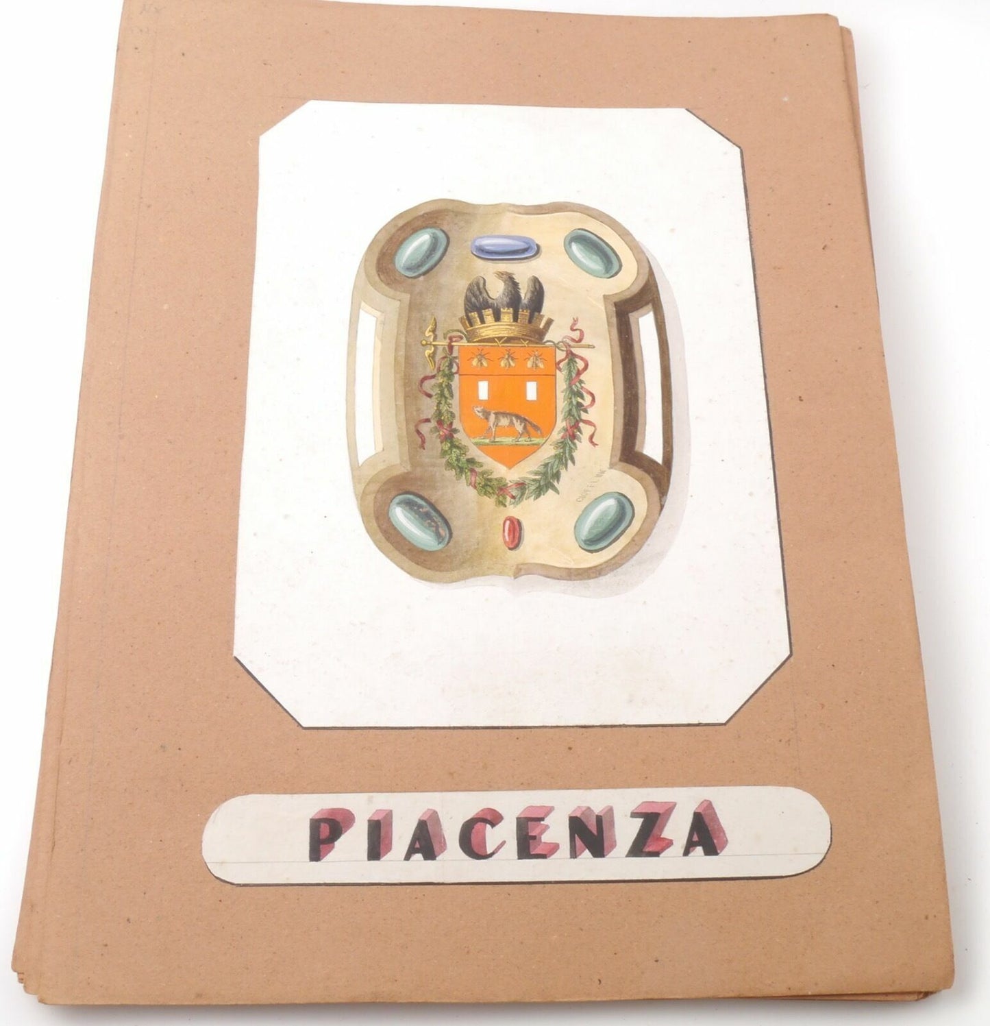 Acquarello XIX Emblema Piacenza EmiliaRomanga Italy 800  Watercolour Inc. Cioffi