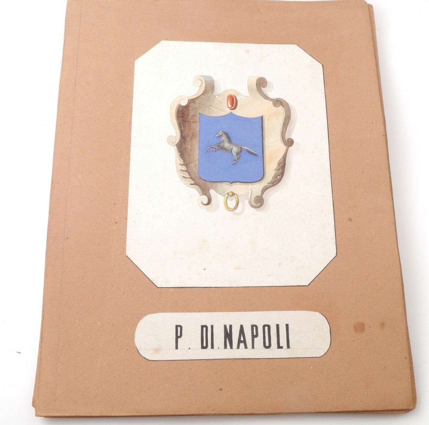 Acquarello XIX Emblema 800 Provincia Napoli Naples Italy Watercolour Inc. Cioffi