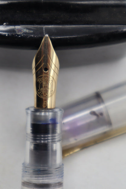 Vintage Pelikan M201 Clear Demonstrator Limited edition Gold Fountain Pen 2000 J