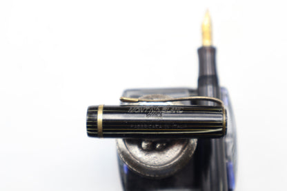 Montblanc black gold Celluloid Platinum fountain pen Made in Italy 1920's AVD Pirelli