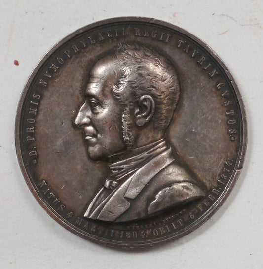 Medaglia RARO Medal Latino Commemorativa Numismatico 1874 Argento Promis