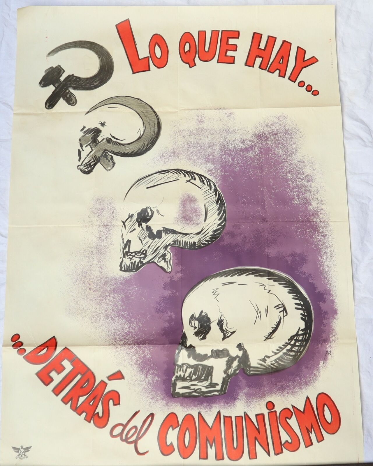Poster Lo Que Hay Detrás del Comunismo Guerra Civil 100X70 1937 ORIGINAL