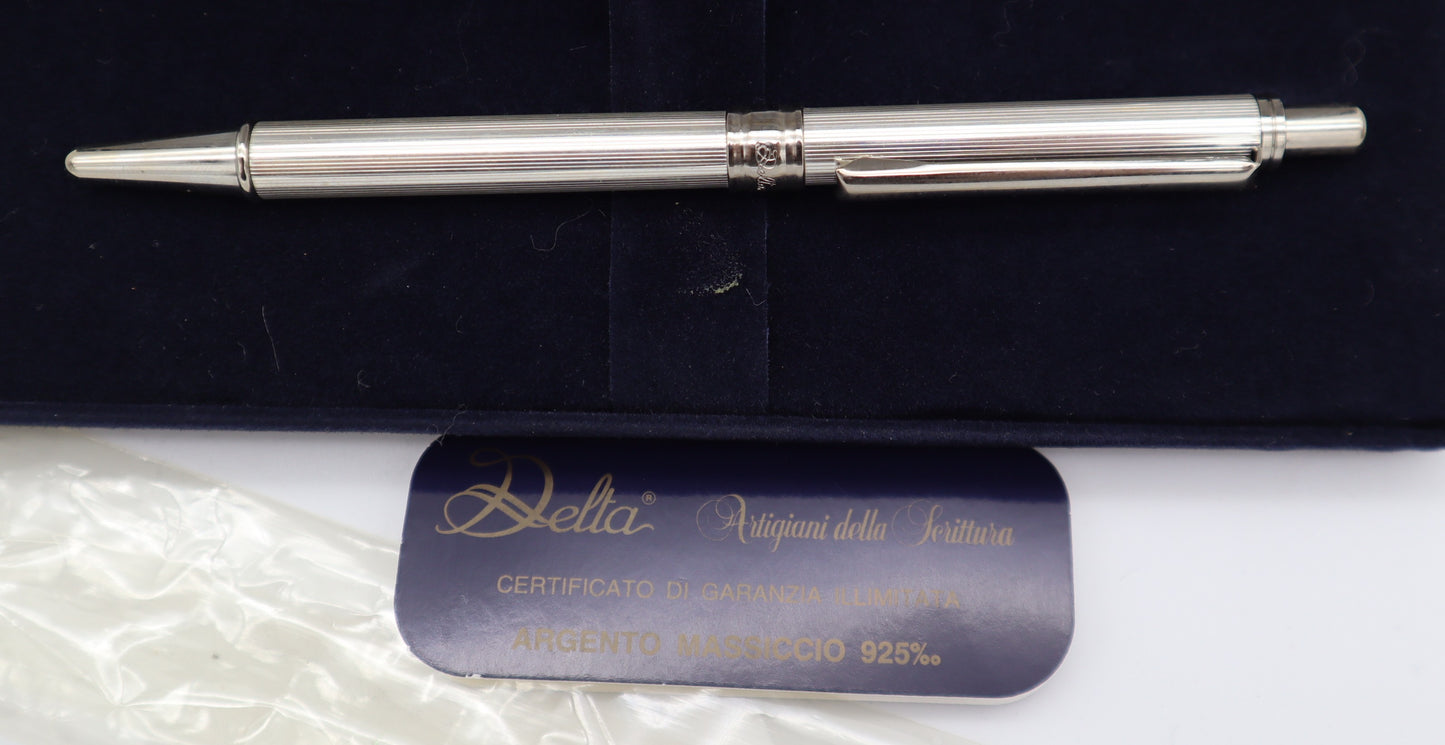 Delta Ballpoint Biro Argento 925 Silver Sterling