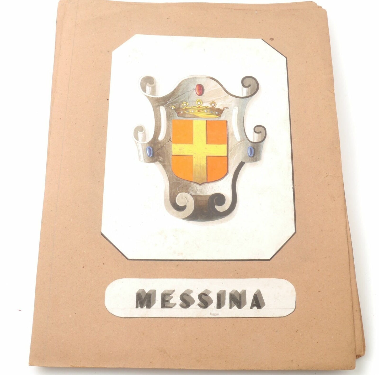 Acquarello XIX Emblema Messina Sicilia Sicily Italy 800  Watercolour Inc. Cioffi