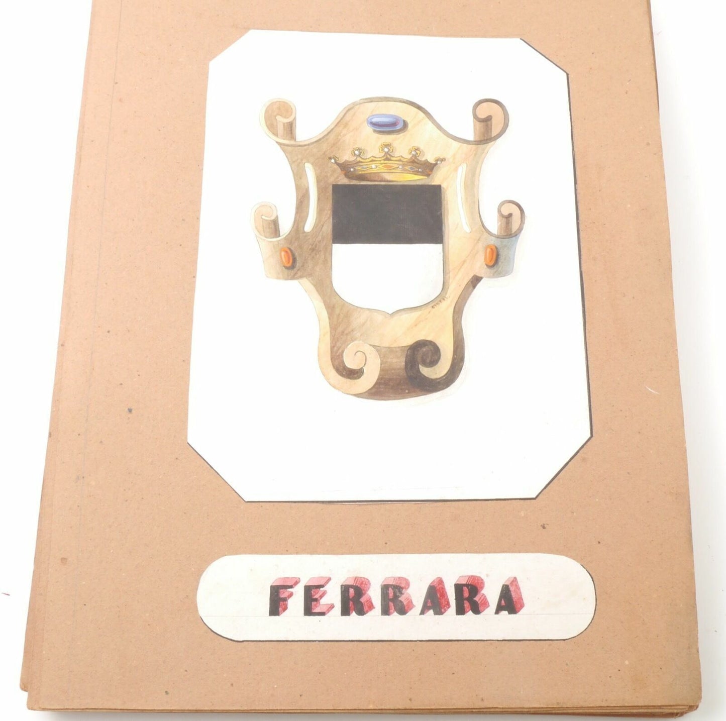 Acquarello XIX Emblema Ferrara  Emilia-Romagna 800  Watercolour Inc. Cioffi