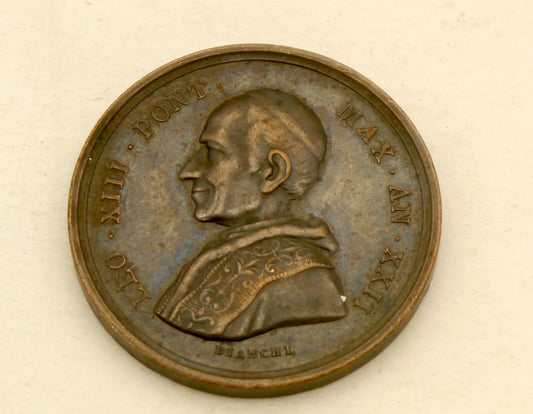 Medal Leone XIII Porta Santa 1900 Bronze Pope Medal