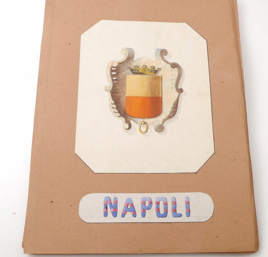 Acquarello XIX Emblema 800 Napoli Naples Italy Watercolour Inc. Cioffi
