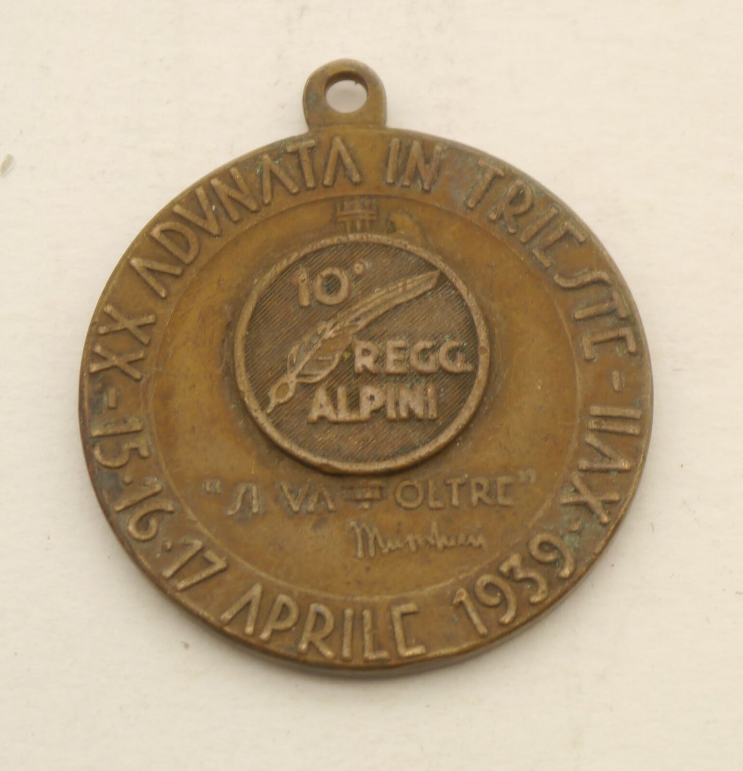MEDAGLIA  Adunata Alpini Trieste 1939 XVII ERA Bronzo