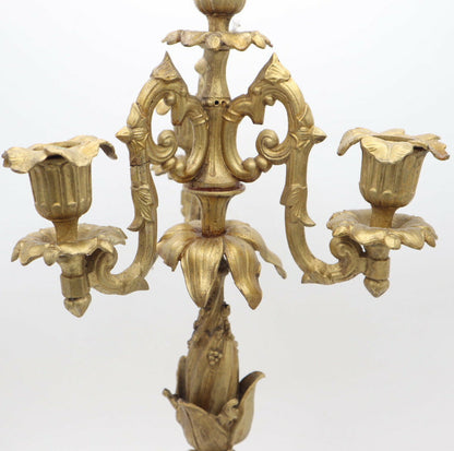 Candlestick Candelabro 4 Luci Liberty Antimonio Dorato Fiori