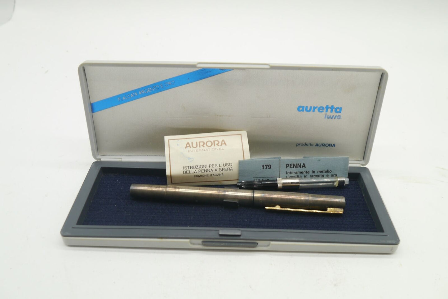 Auretta Aurora  Lusso Penna Placcata in Argento e Oro con scatola