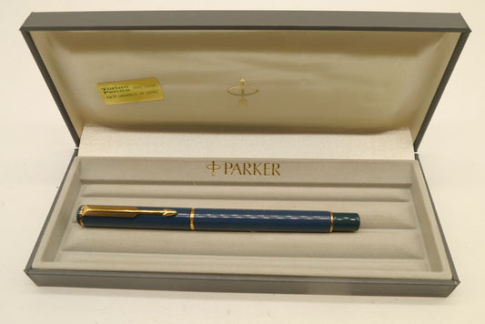 Parker Rialto Penna a sfera laccata blu e oro con inchiostro blu