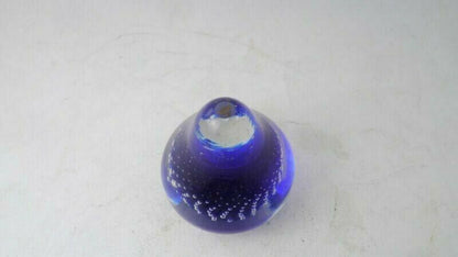 Vintage RARE Deep Blue Murano Glass paperweight Bubbles Pear Paperweight