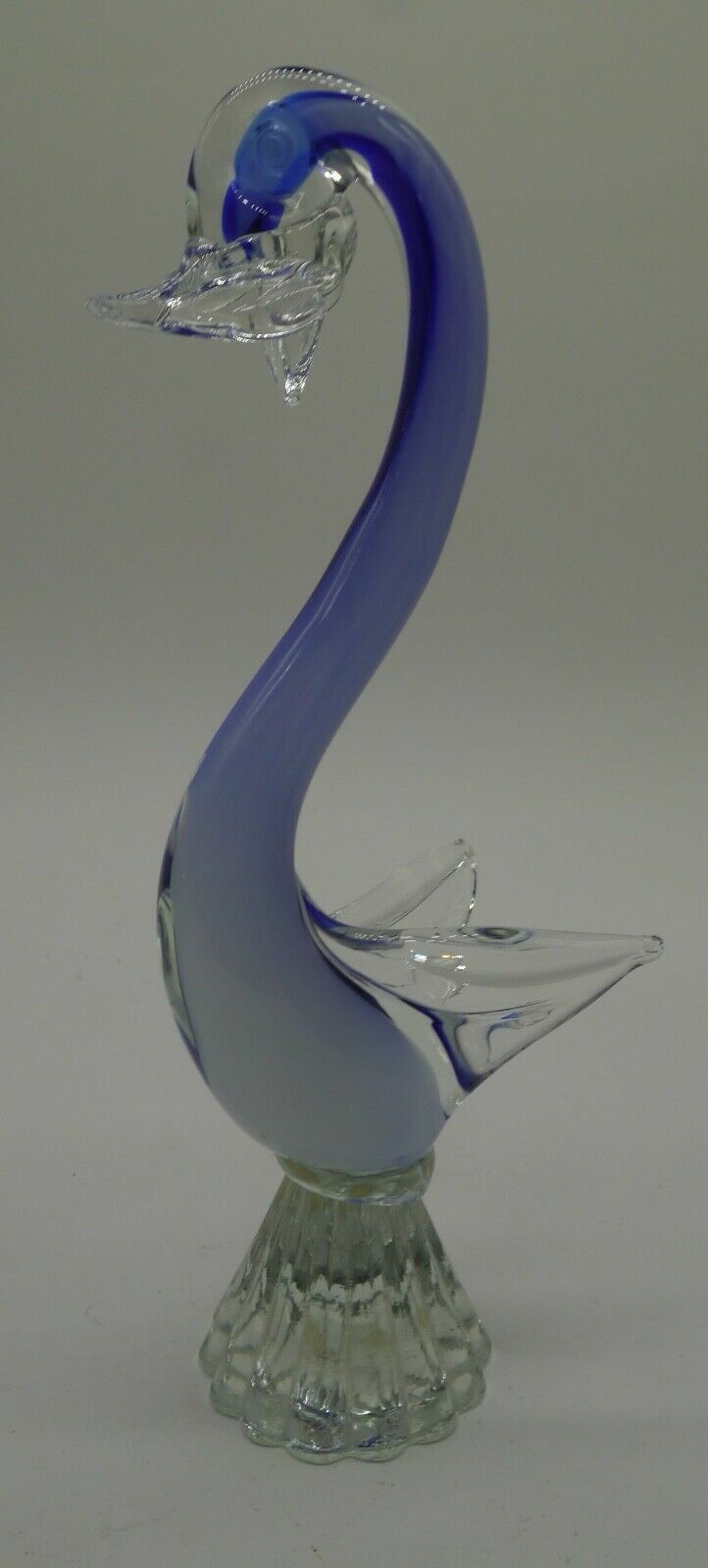 Vintage Figurine Cigno Swan Blu Pasta Vetro Murano