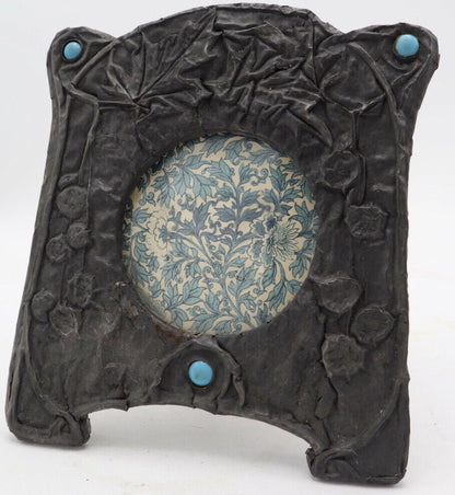 Photoframe Portafoto Liberty XIX Century with flower design Pewter Photo Frame